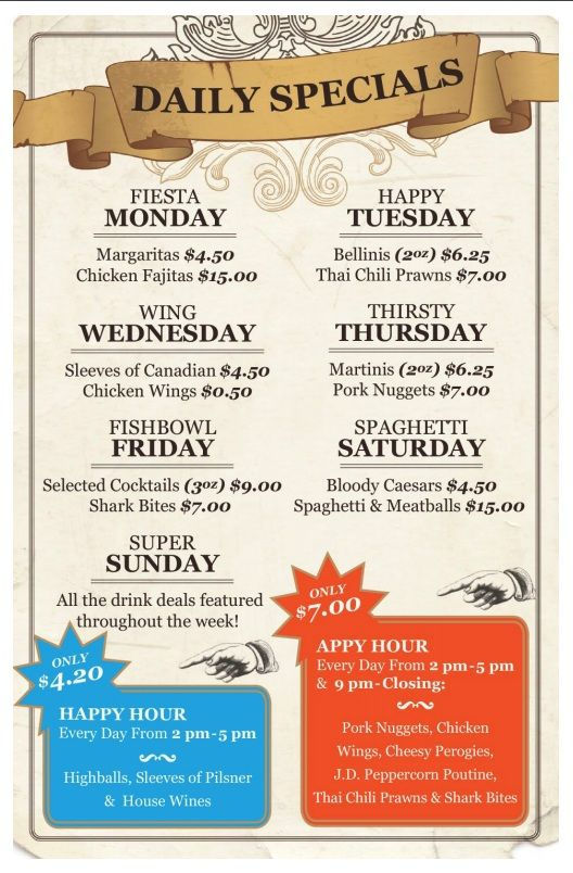 daily specials menu