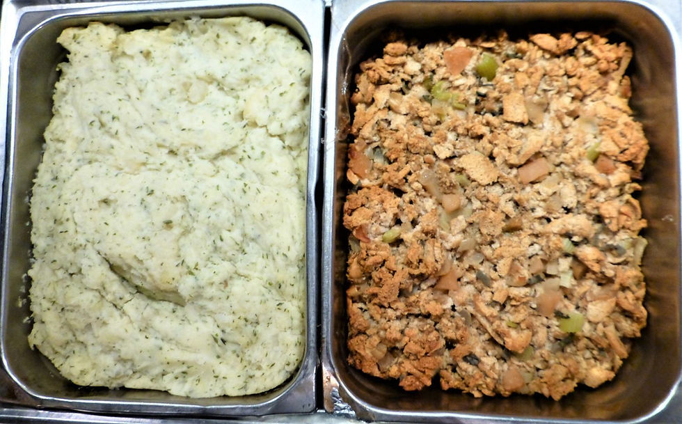 top view of catering dishes